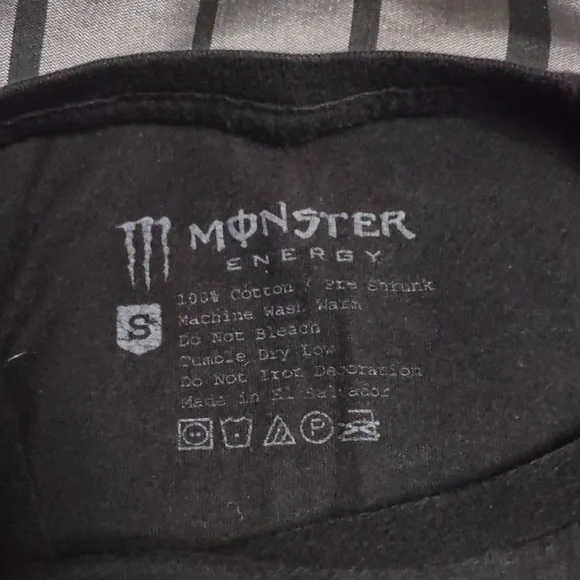 Monster Energy Black T-Shirt with Green Logo - Picture 3 of 5